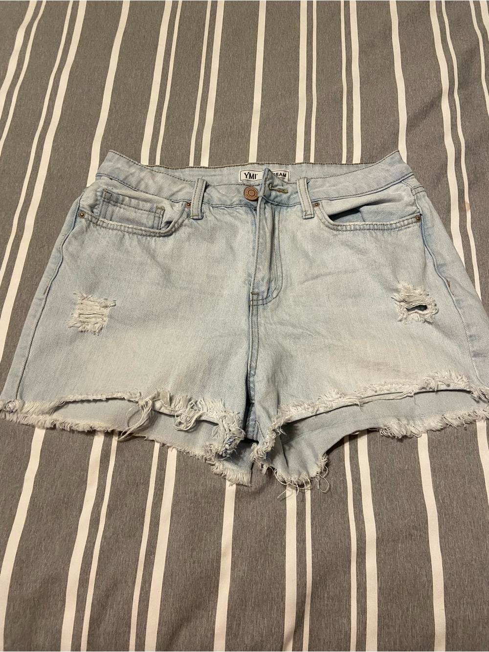 YMI Light Blue Distressed Denim Shorts
